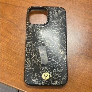 Loopy Case Black with Cream Floral Design